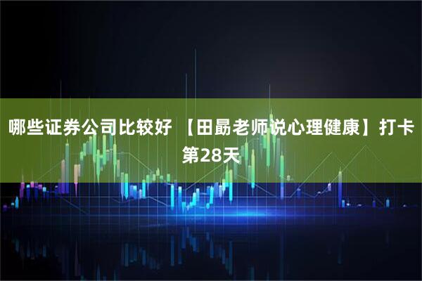 哪些证券公司比较好 【田勗老师说心理健康】打卡第28天